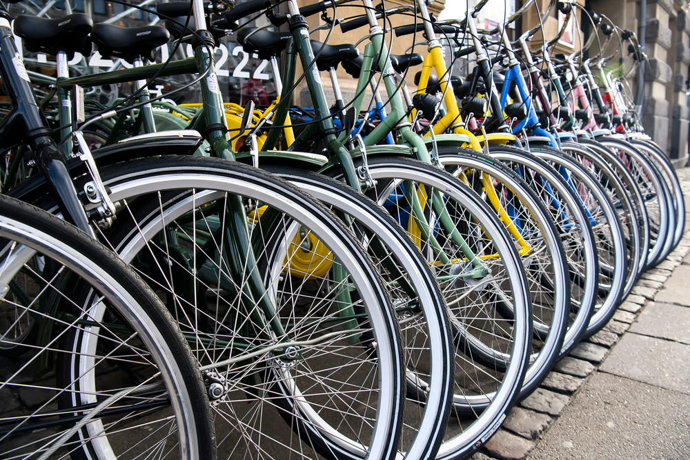 Bikes,On,The,Street,For,Sale,In,Copenhagen,,Denmark.,February